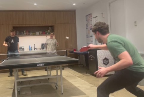 Playing ping pong